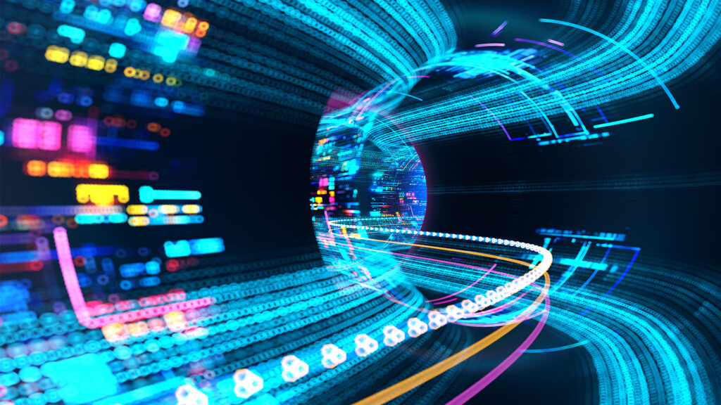 Digital data tunnel. Information flow