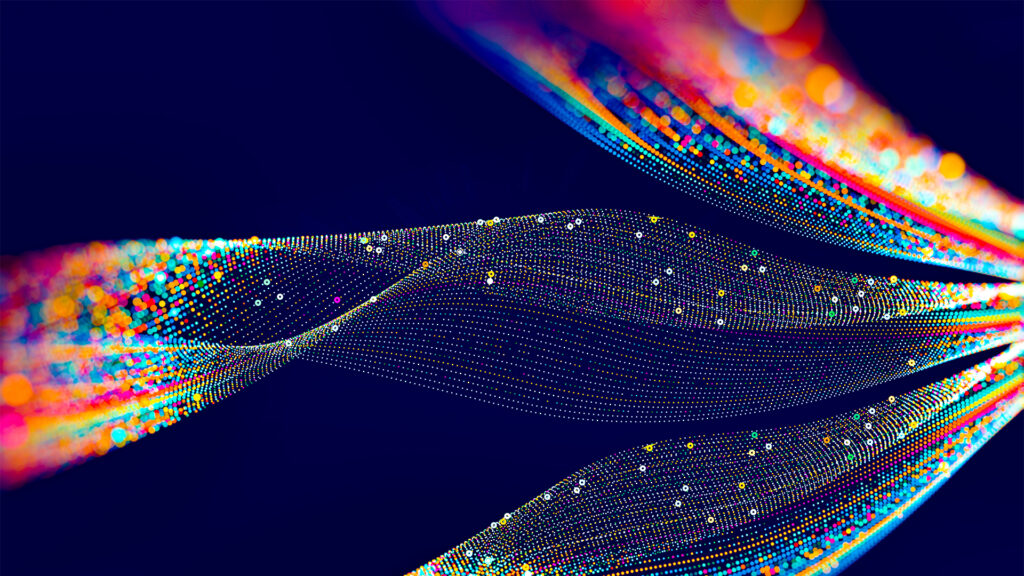 Abstract technological background in vibrant colors with blur.