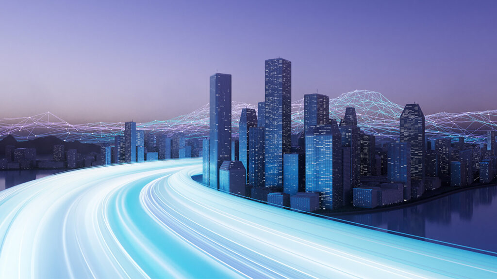 High Speed Data Streaming Through Cityscape Smart City, Digital Transformation, Network Technology